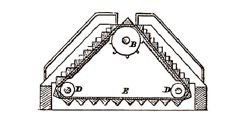 Треугольный эскалатор Амеса, патент 1859 года